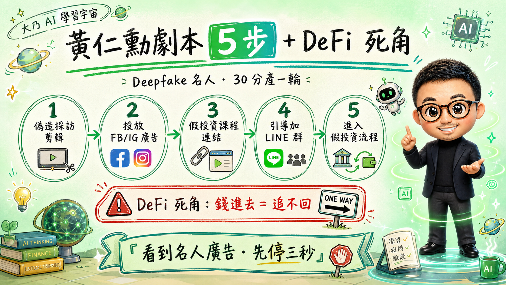 黃仁勳劇本五步 + DeFi 死角