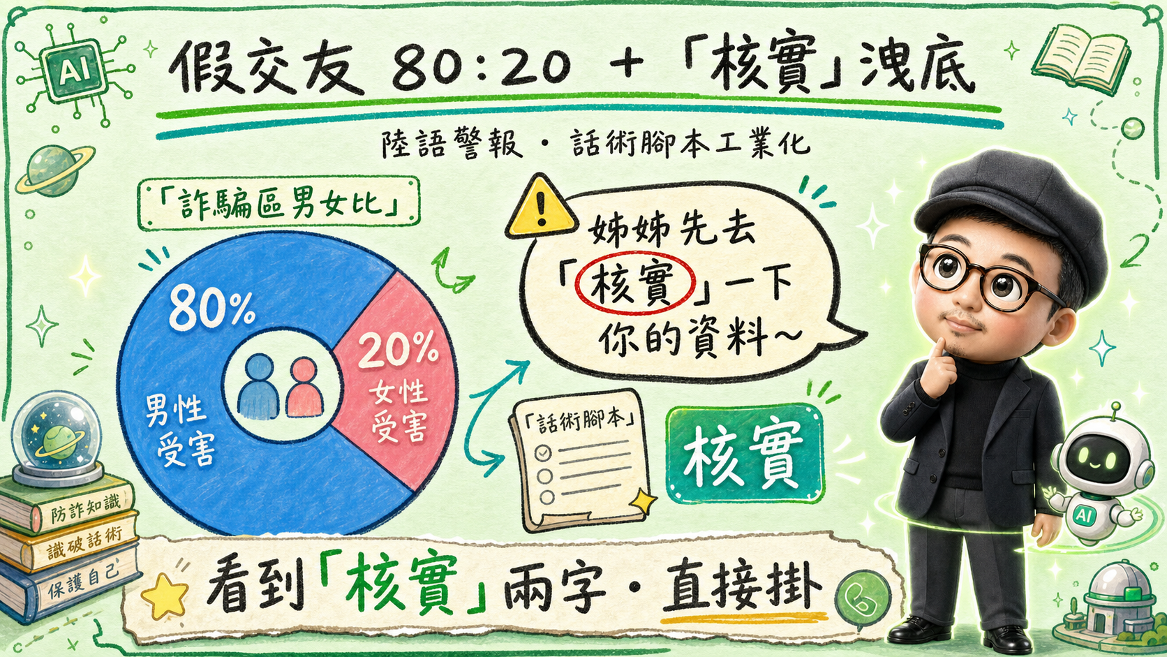 假交友 80:20 + 「核實」徵兆